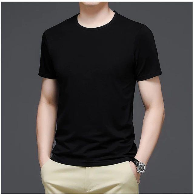Men Black Cotton Jersey Plain T-Shirt Medium to XL