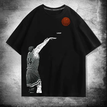 Black Loose Fit Slam Dunk T-Shirt Men