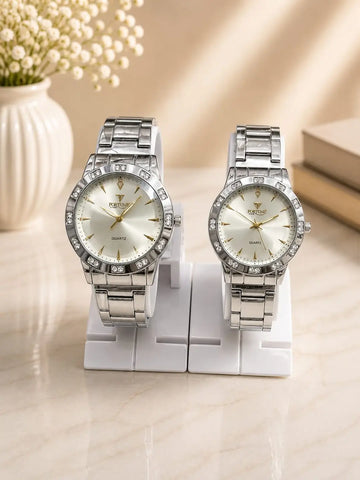Couple Analog Watches Steel 36mm Set